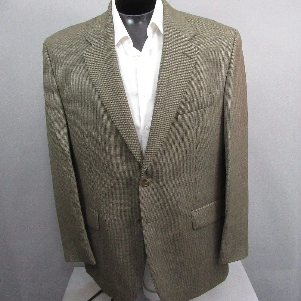 Chaps Ralph Lauren Sport‎ Coat Tag 43R (Fits like 46R) Tan Birdseye Single Vent
